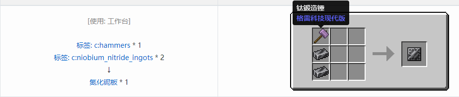 我的世界格雷科技现代版板合成表大全