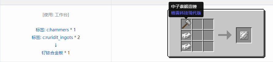 我的世界格雷科技现代版板合成表大全