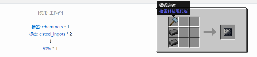 我的世界格雷科技现代版板合成表大全