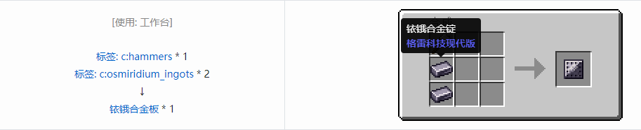 我的世界格雷科技现代版板合成表大全