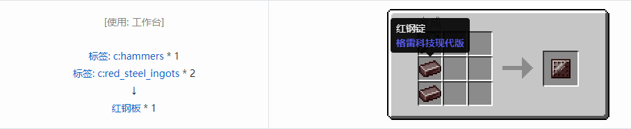 我的世界格雷科技现代版板合成表大全