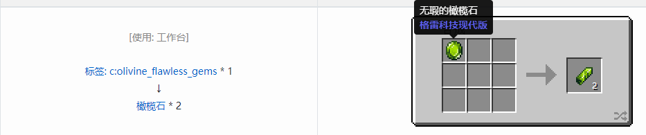 我的世界格雷科技现代版宝石合成表大全