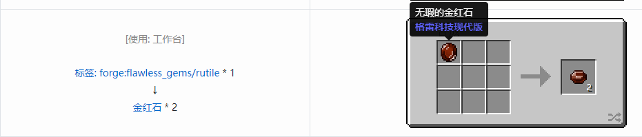 我的世界格雷科技现代版宝石合成表大全