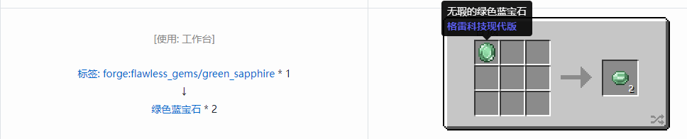 我的世界格雷科技现代版宝石合成表大全