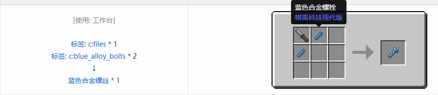 我的世界格雷科技现代版螺丝合成表大全
