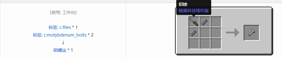 我的世界格雷科技现代版螺丝合成表大全