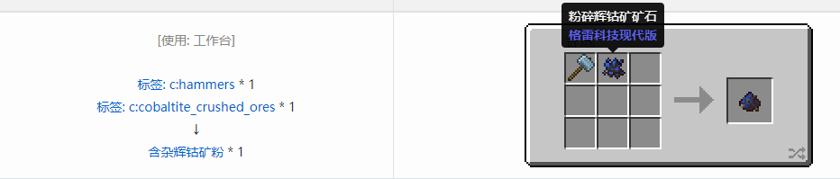 我的世界格雷科技现代版含杂粉合成表大全