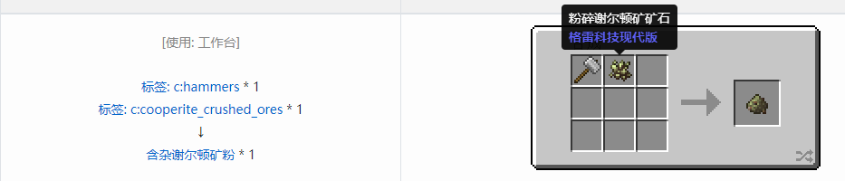 我的世界格雷科技现代版含杂粉合成表大全