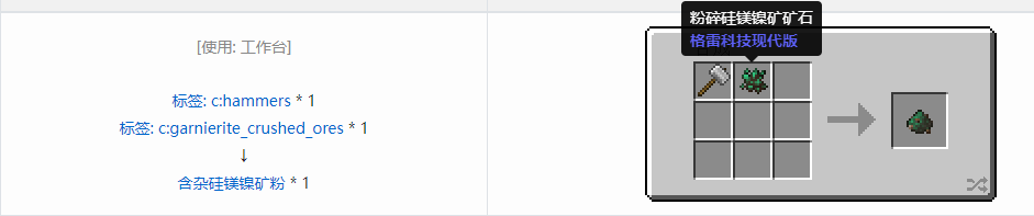 我的世界格雷科技现代版含杂粉合成表大全