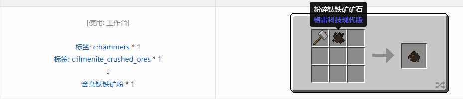 我的世界格雷科技现代版含杂粉合成表大全