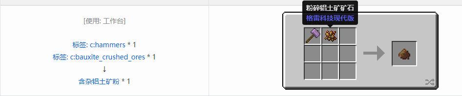 我的世界格雷科技现代版含杂粉合成表大全