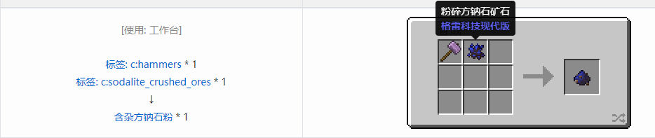 我的世界格雷科技现代版含杂粉合成表大全
