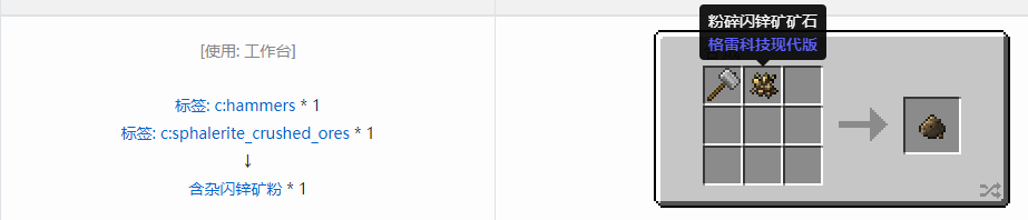 我的世界格雷科技现代版含杂粉合成表大全
