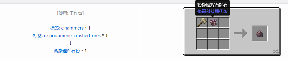 我的世界格雷科技现代版含杂粉合成表大全
