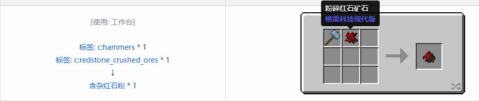 我的世界格雷科技现代版含杂粉合成表大全