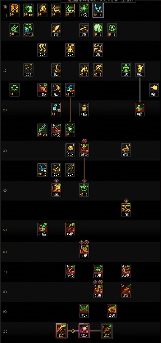 DNF2025金秋版本男街霸VP技能选择