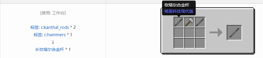 我的世界格雷科技现代版长杆合成表大全