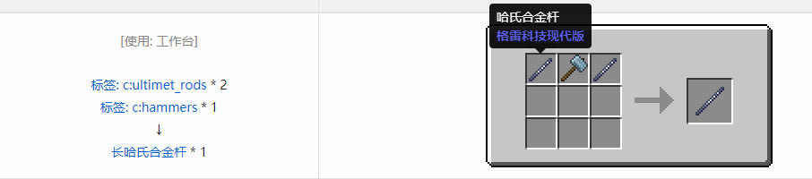 我的世界格雷科技现代版长杆合成表大全
