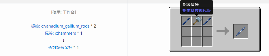 我的世界格雷科技现代版长杆合成表大全