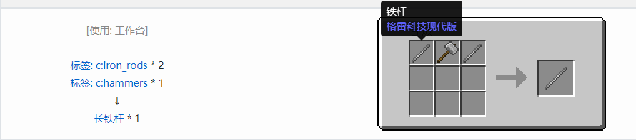 我的世界格雷科技现代版长杆合成表大全