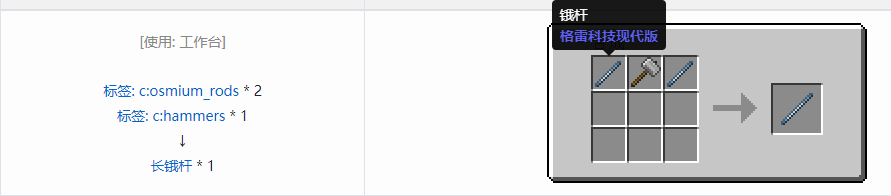 我的世界格雷科技现代版长杆合成表大全