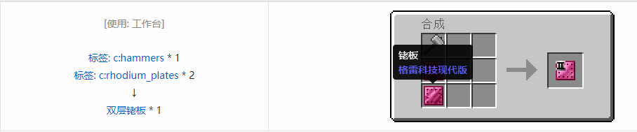 我的世界格雷科技现代版双层板合成表大全