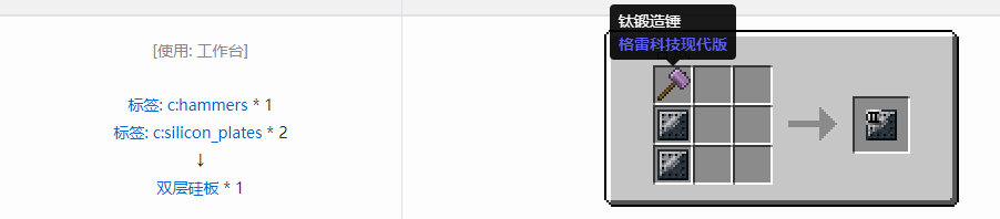 我的世界格雷科技现代版双层板合成表大全