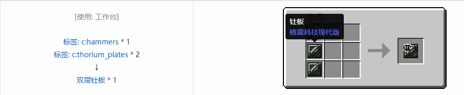 我的世界格雷科技现代版双层板合成表大全