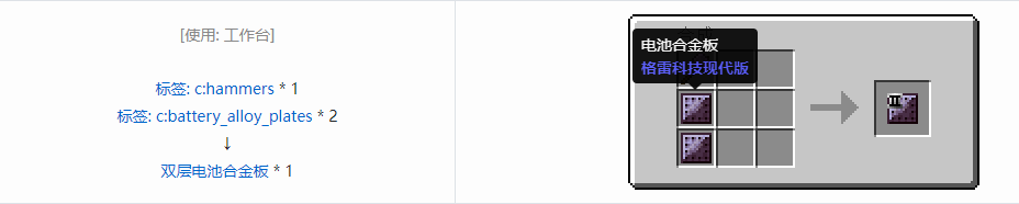 我的世界格雷科技现代版双层板合成表大全