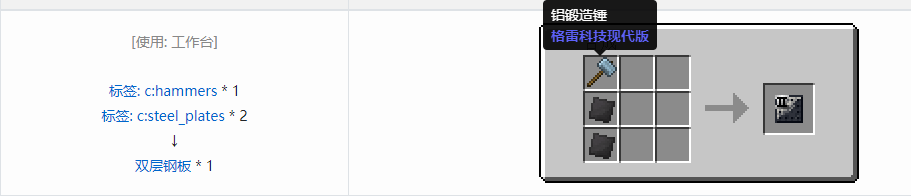 我的世界格雷科技现代版双层板合成表大全