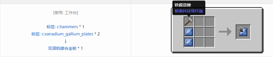 我的世界格雷科技现代版双层板合成表大全