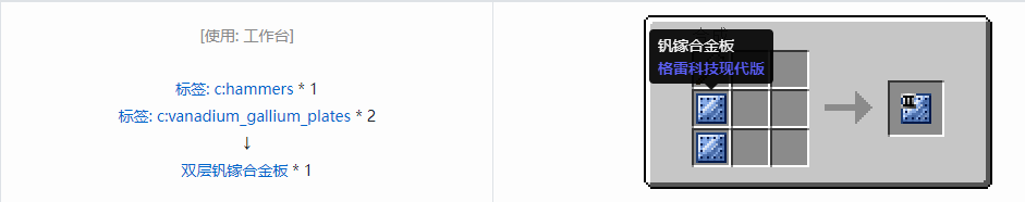 我的世界格雷科技现代版双层板合成表大全