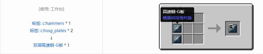 我的世界格雷科技现代版双层板合成表大全