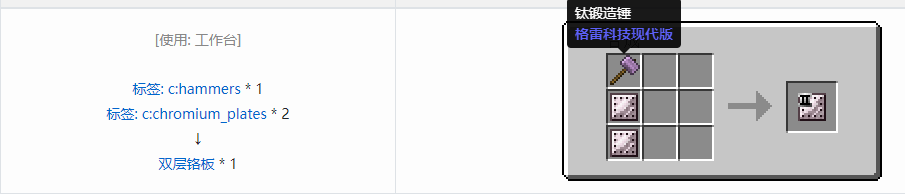 我的世界格雷科技现代版双层板合成表大全
