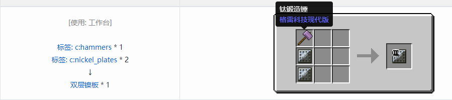 我的世界格雷科技现代版双层板合成表大全