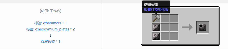 我的世界格雷科技现代版双层板合成表大全