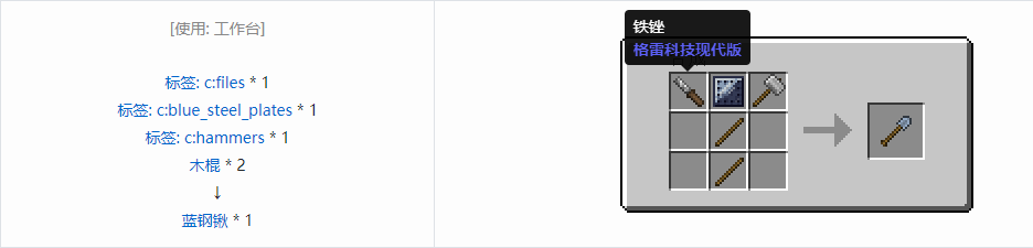 我的世界格雷科技现代版锹合成表大全