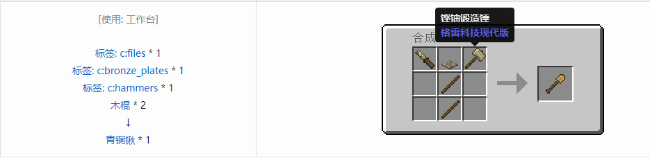 我的世界格雷科技现代版锹合成表大全
