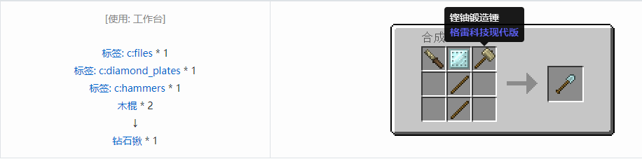 我的世界格雷科技现代版锹合成表大全