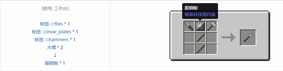 我的世界格雷科技现代版锹合成表大全