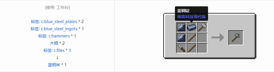 我的世界格雷科技现代版斧合成表大全