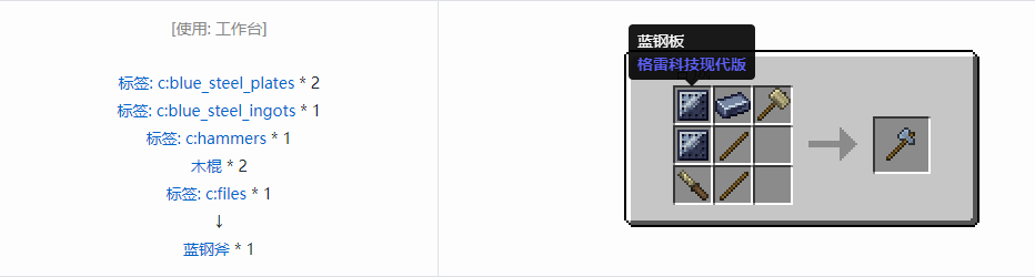 我的世界格雷科技现代版斧合成表大全