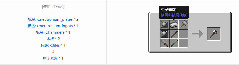 我的世界格雷科技现代版斧合成表大全