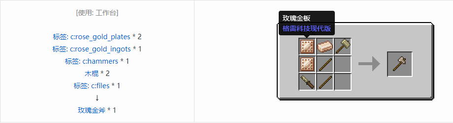 我的世界格雷科技现代版斧合成表大全