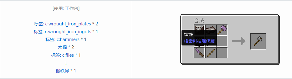 我的世界格雷科技现代版斧合成表大全