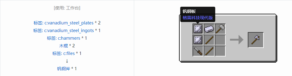 我的世界格雷科技现代版斧合成表大全