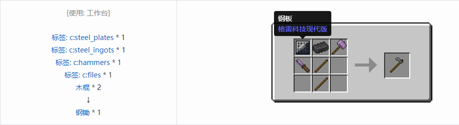 我的世界格雷科技现代版锄合成表大全