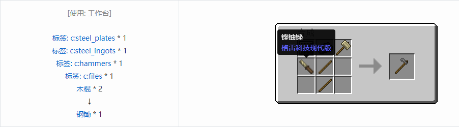 我的世界格雷科技现代版锄合成表大全