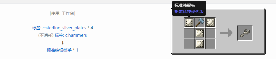 我的世界格雷科技现代版扳手合成表大全