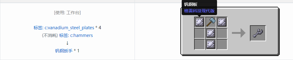 我的世界格雷科技现代版扳手合成表大全